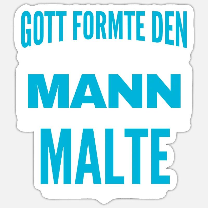Malte Name Design - Sticker Größe S (10 x 10 cm) - Mattweiß