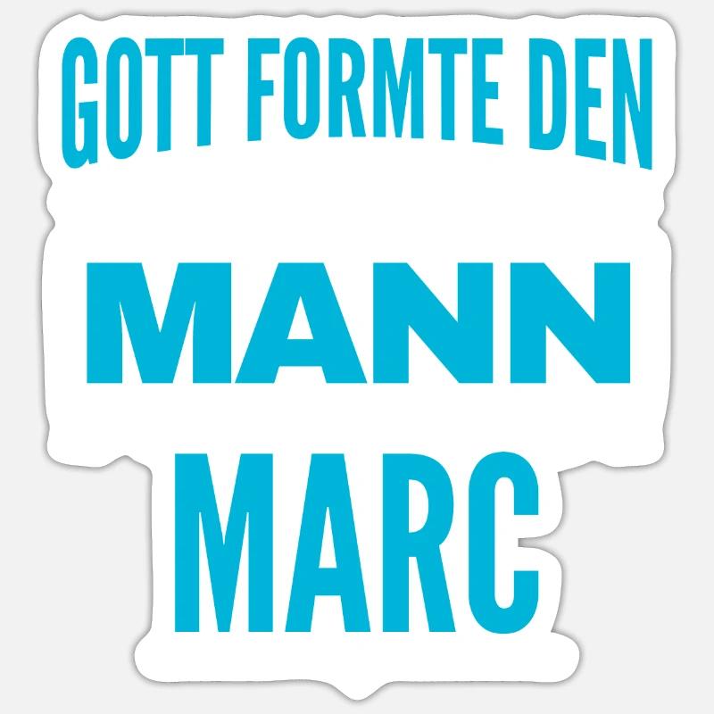 Marc Name Design - Sticker Größe S (10 x 10 cm) - Mattweiß