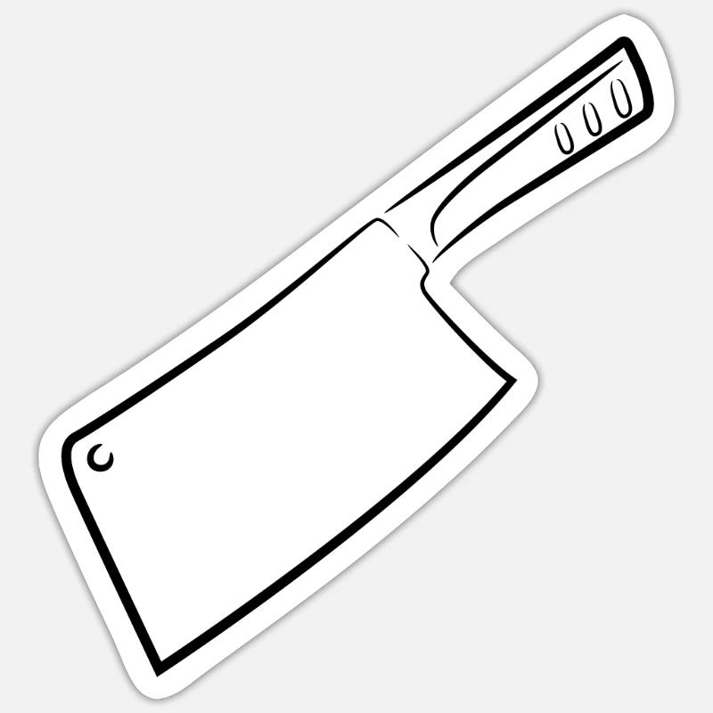 Dessin de couperet - Sticker taille S (10 x 10 cm) - blanc mat