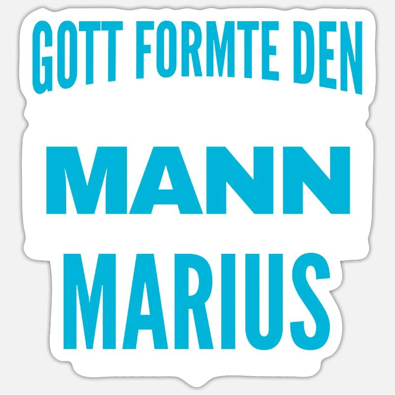Marius Name Design - Sticker Größe S (10 x 10 cm) - Mattweiß