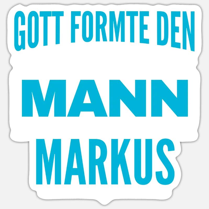 Markus Name Design - Sticker Größe S (10 x 10 cm) - Mattweiß