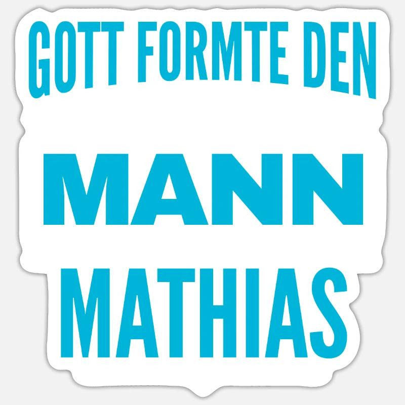 Mathias Name Design - Sticker Größe S (10 x 10 cm) - Mattweiß