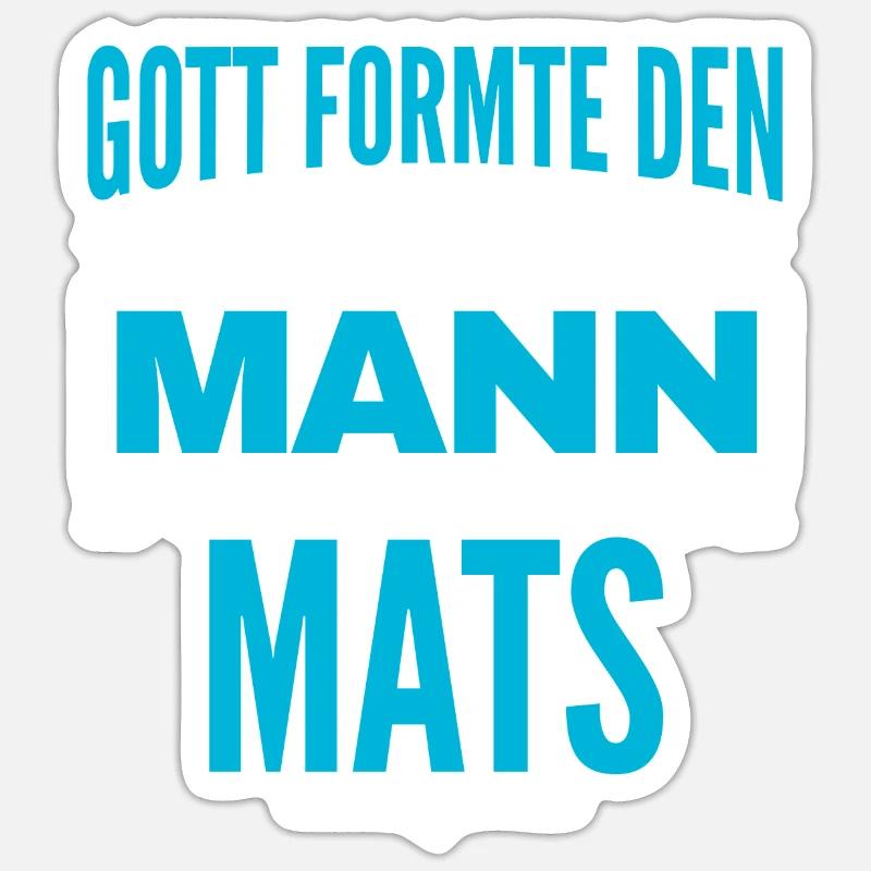 Mats Name Design - Sticker Größe S (10 x 10 cm) - Mattweiß