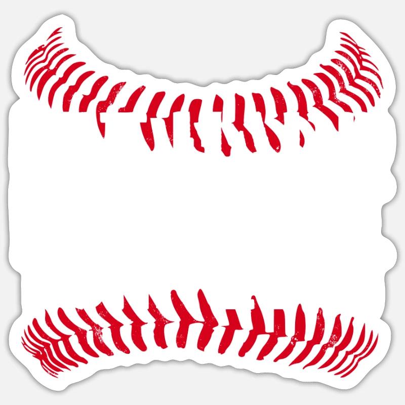Hit Hard Run Fast Turn Left Baseball Baseballer - Sticker size S (10 x 10 cm) - white matte