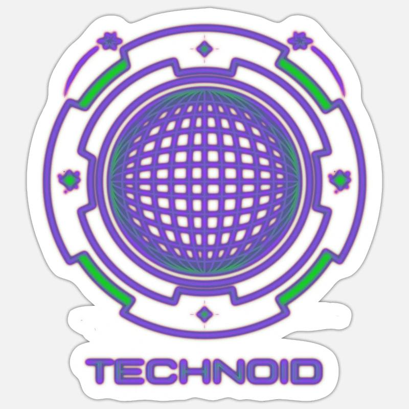 Technoïde - Sticker taille S (10 x 10 cm) - blanc mat