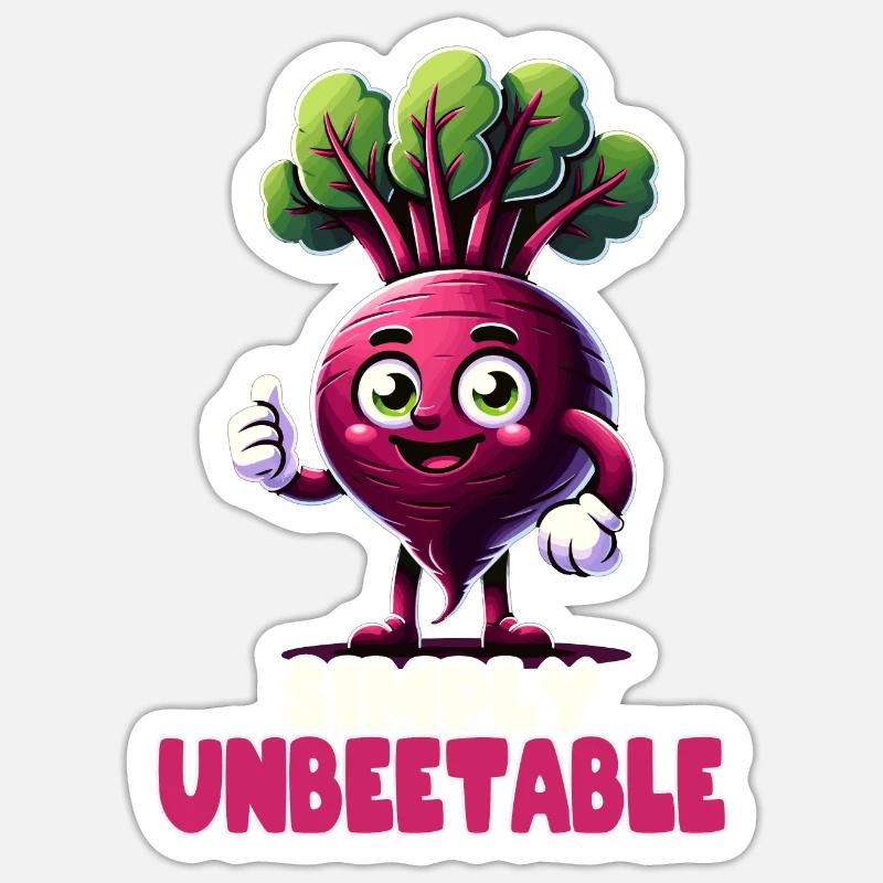 Beetroot Beets Vegan Simply Unbeetable Veggie - Sticker size S (10 x 10 cm) - white matte