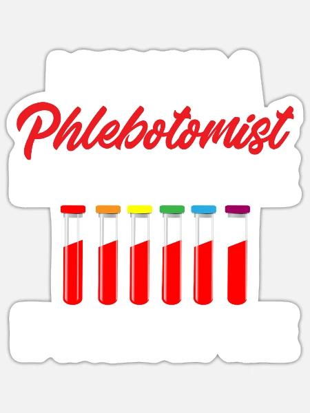 Phlebotomie Blutabnahme Blut Krankenschwester - Sticker Größe S (10 x 10 cm) - Mattweiß