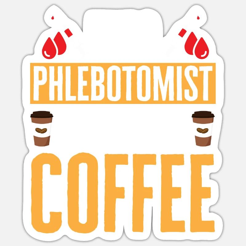 Phlébotomie Prise de sang Infirmière - Sticker taille S (10 x 10 cm) - blanc mat