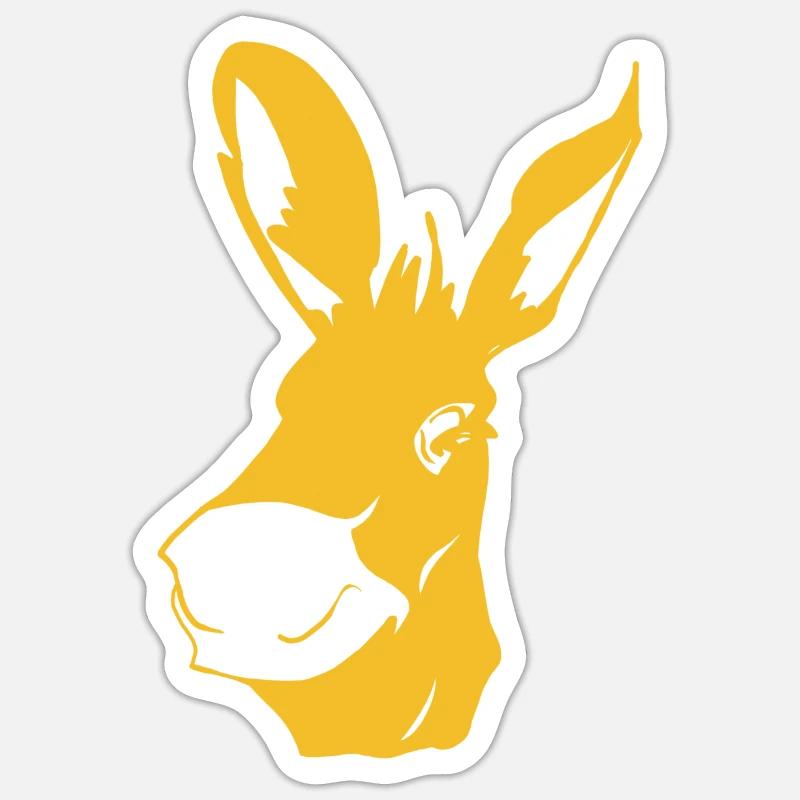 Donkey - Sticker size S (10 x 10 cm) - white matte