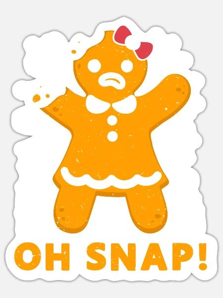 Lebkuchenmann Oh Snap! Lebkuchen Weihnachten - Sticker Größe S (10 x 10 cm) - Mattweiß