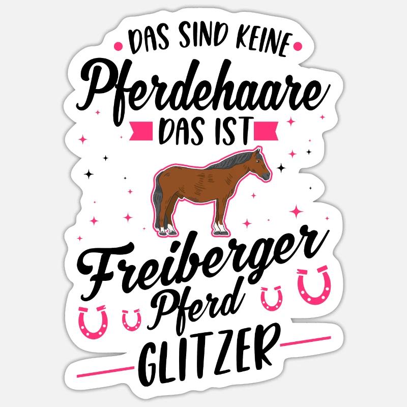 Freiberger Pferd Glitzer - Sticker Größe S (10 x 10 cm) - Mattweiß