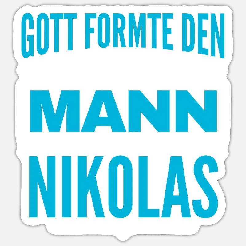 Nikolas Name Design - Sticker Größe S (10 x 10 cm) - Mattweiß