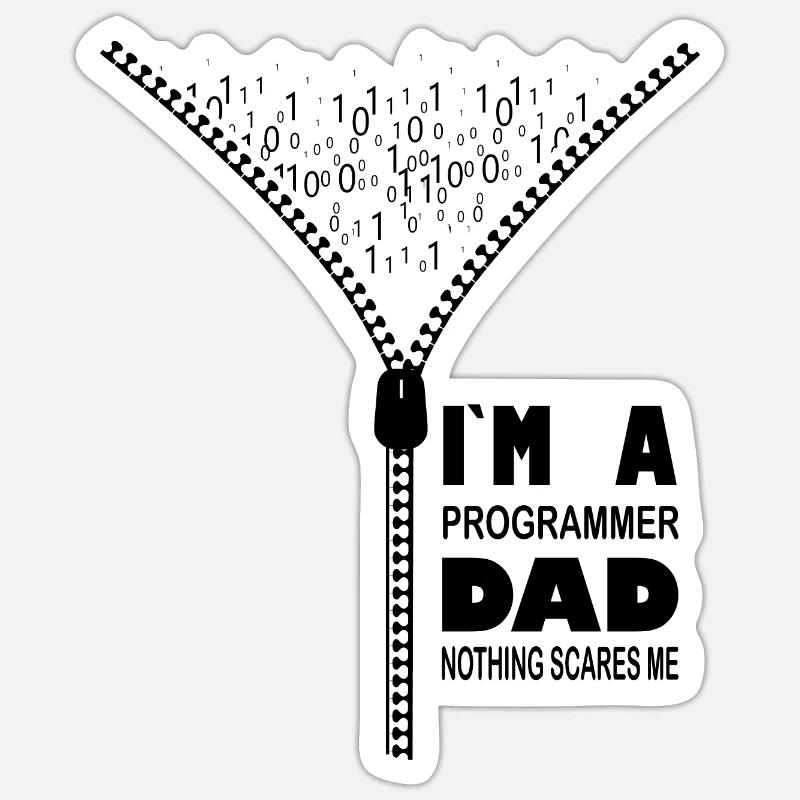Ich bin ein Programmierer, Vater, nichts macht mir Angst Sticker Größe S (10 x 10 cm)