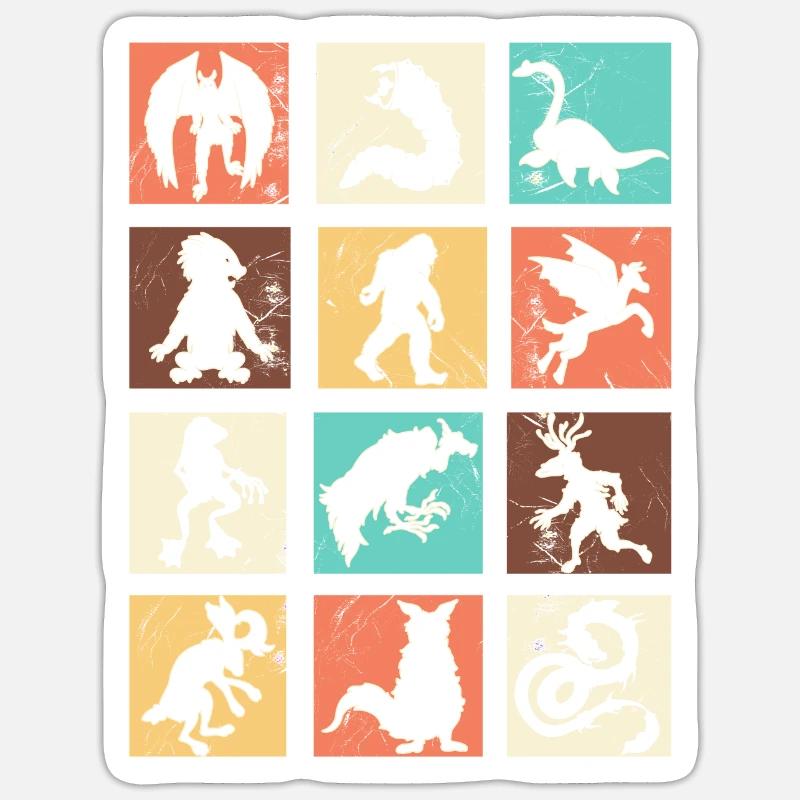 Cryptid Monsters - Sticker Größe S (10 x 10 cm) - Mattweiß