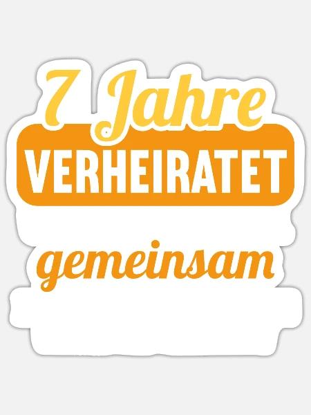 Wir haben viel gemeinsam 7.Hochzeitstag - Sticker Größe S (10 x 10 cm) - Mattweiß