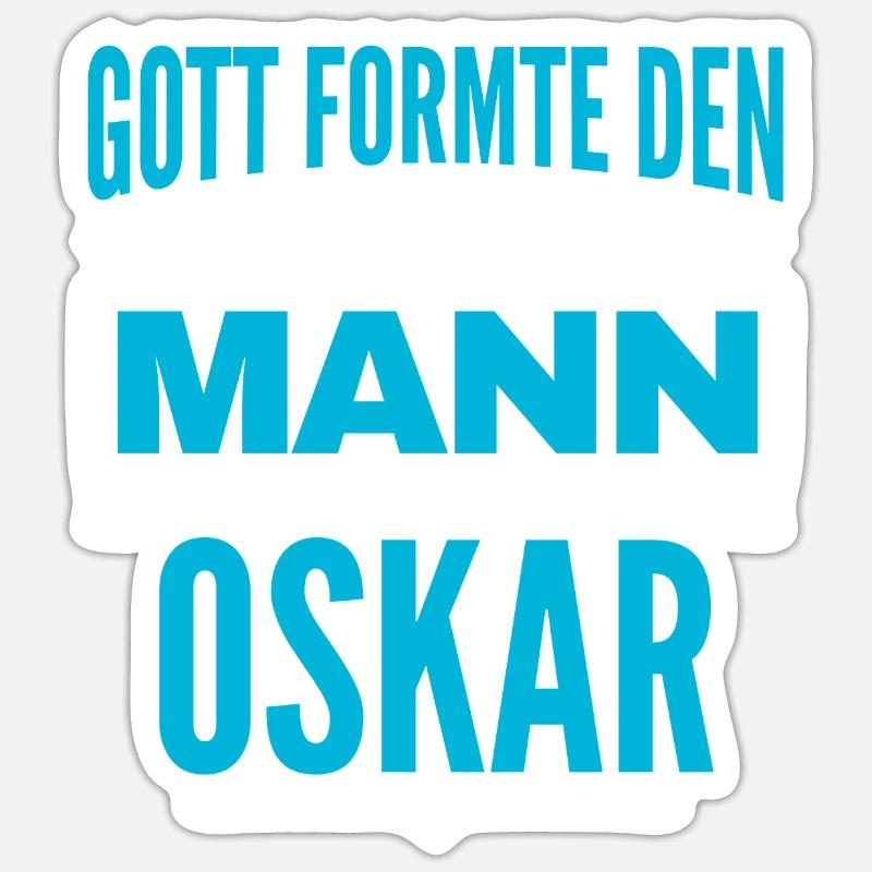 Oskar Name Design - Sticker Größe S (10 x 10 cm) - Mattweiß