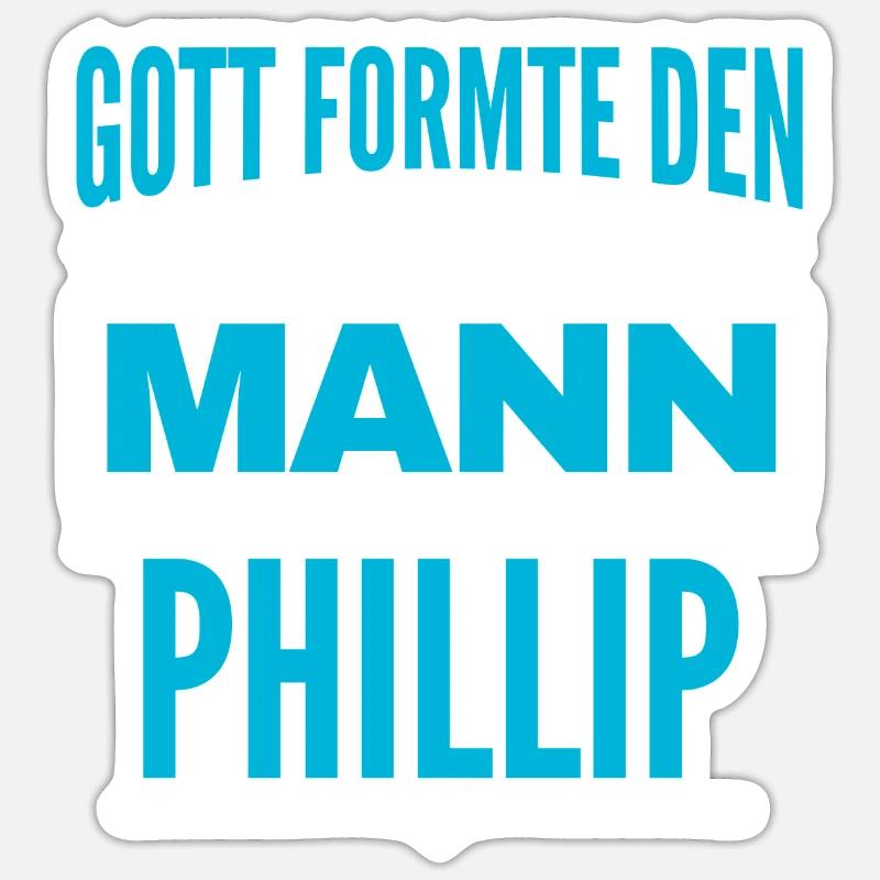 Phillip Name Design - Sticker Größe S (10 x 10 cm) - Mattweiß