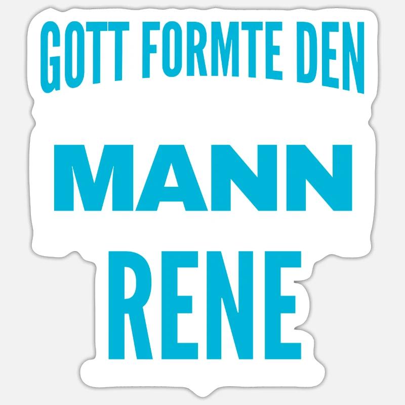 Rene Name Design - Sticker Größe S (10 x 10 cm) - Mattweiß