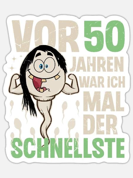 50. Geburtstag 50 Jahre War Ich Mal Der Schnellste - Sticker Größe S (10 x 10 cm) - Mattweiß