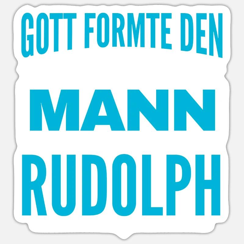 Rudolph Name Design - Sticker Größe S (10 x 10 cm) - Mattweiß