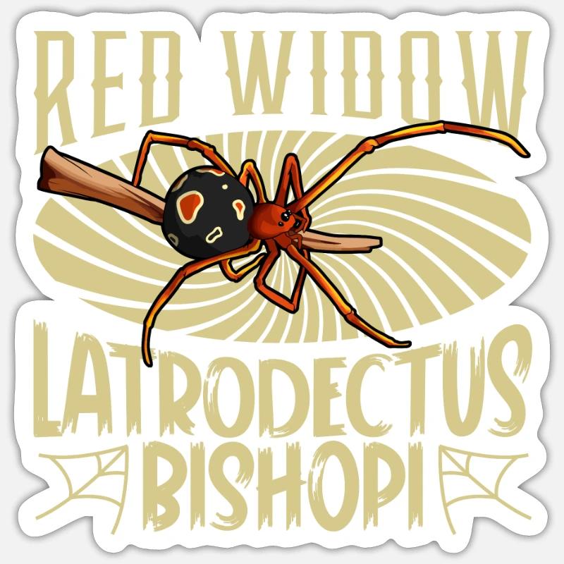 Rote Witwe - Sticker Größe S (10 x 10 cm) - Mattweiß