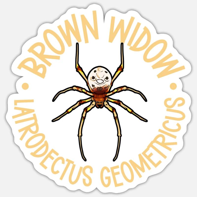 Braune Witwe - Sticker Größe S (10 x 10 cm) - Mattweiß
