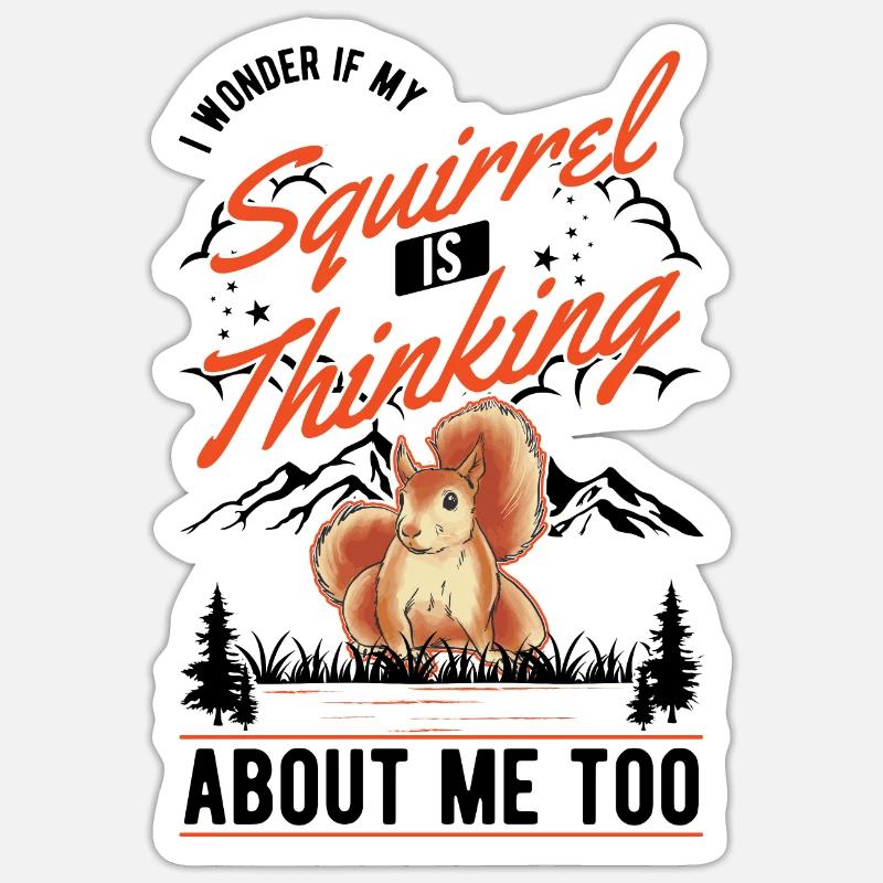 Squirrel Gift Grey Squirrel - Sticker size S (10 x 10 cm) - white matte
