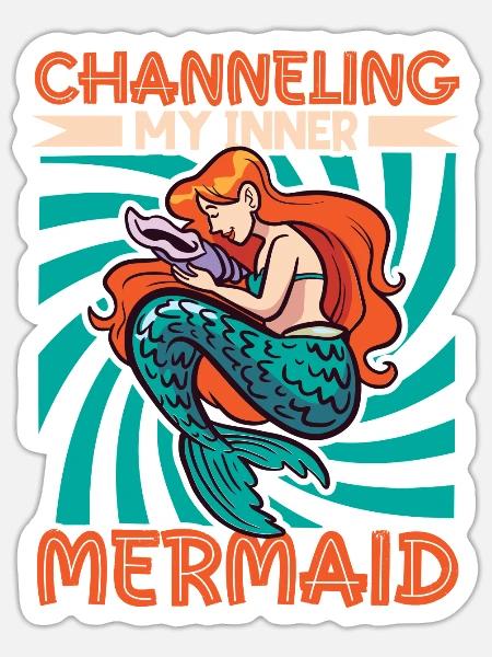 Meerjungfrau Königin Meer Königlich Ozean Monarch - Sticker Größe S (10 x 10 cm) - Mattweiß