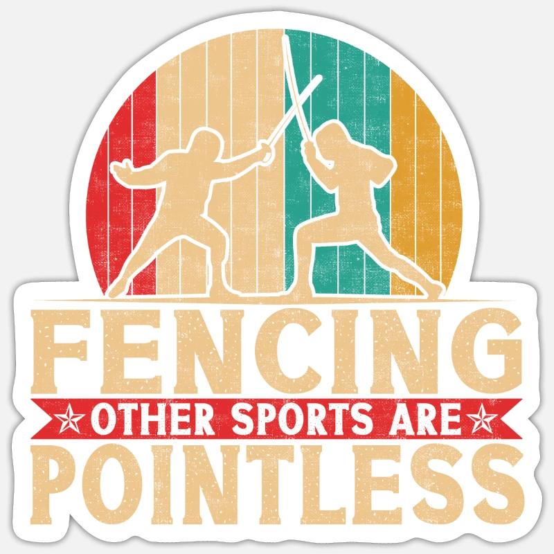 Fechtsport Fechter Säbelfechter - Sticker Größe S (10 x 10 cm) - Mattweiß
