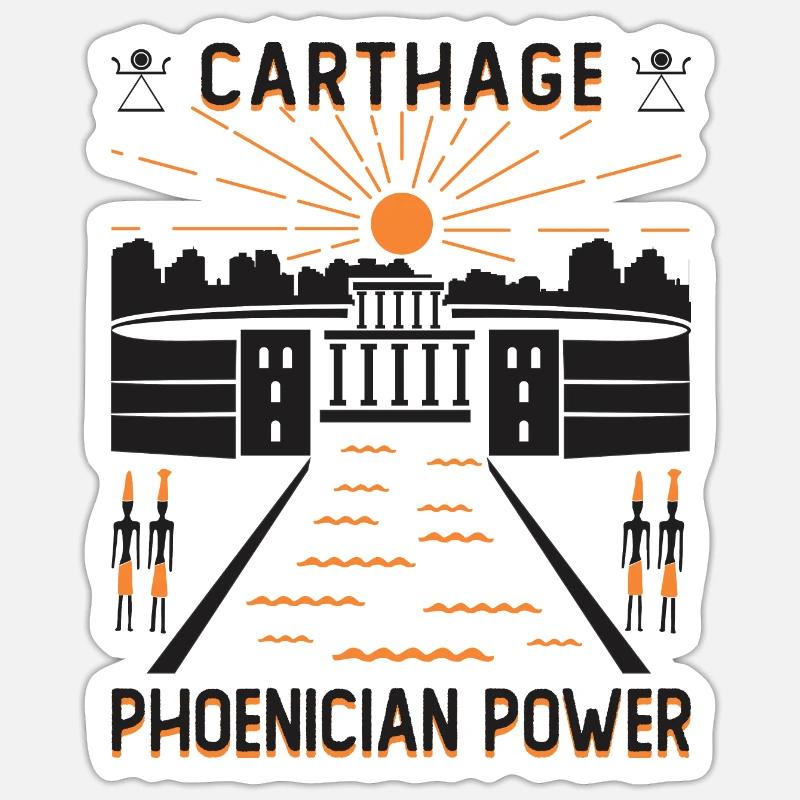 Carthage Puissance phénicienne - Sticker taille S (10 x 10 cm) - blanc mat