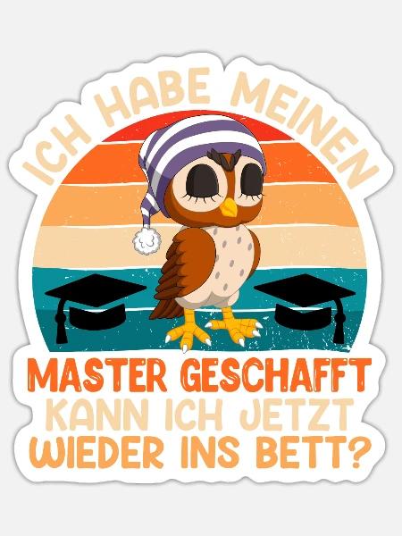 Masterabschluss Habe meinen Master geschafft - Sticker Größe S (10 x 10 cm) - Mattweiß