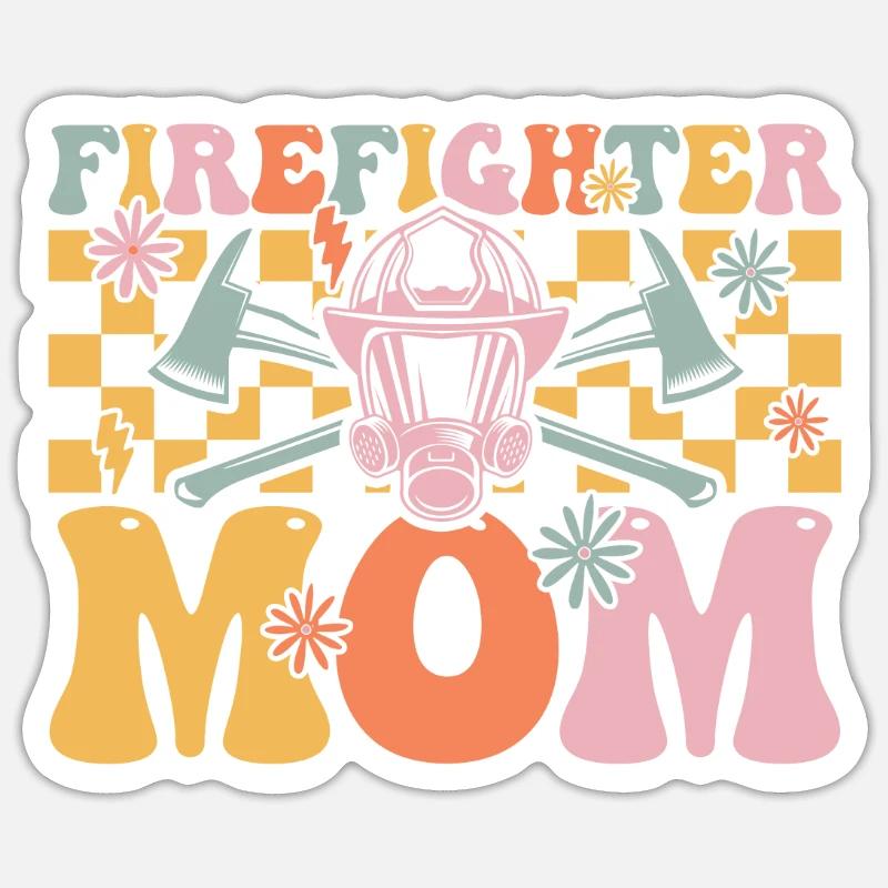Groovy Brandbekämpfung - Sticker Größe S (10 x 10 cm) - Mattweiß