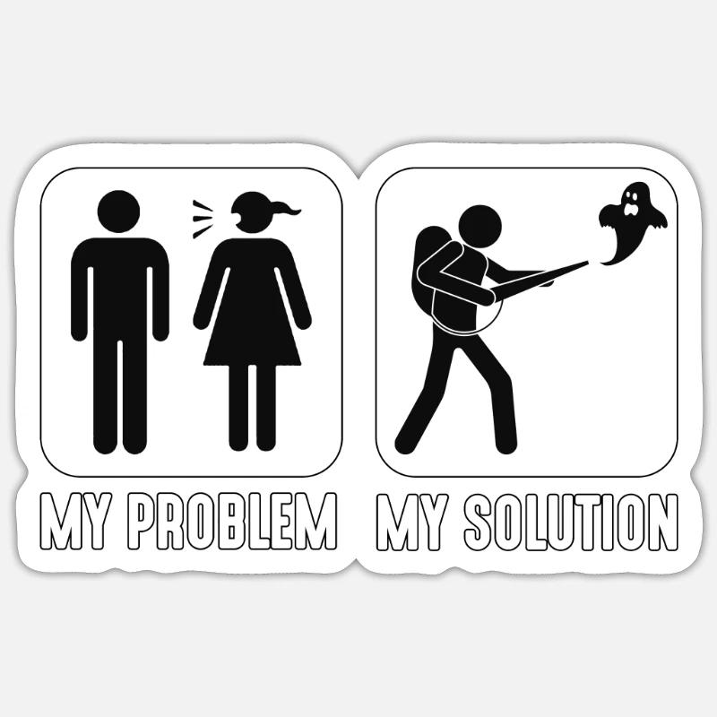 Ghost Hunter My Problem My Solution Pictogram Dad Sticker Größe S (10 x 10 cm)