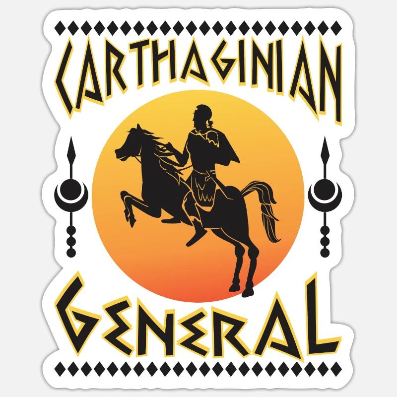 Karthagischer General - Sticker Größe S (10 x 10 cm) - Mattweiß