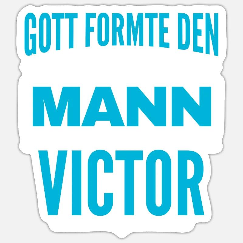 Victor Name Design - Sticker Größe S (10 x 10 cm) - Mattweiß