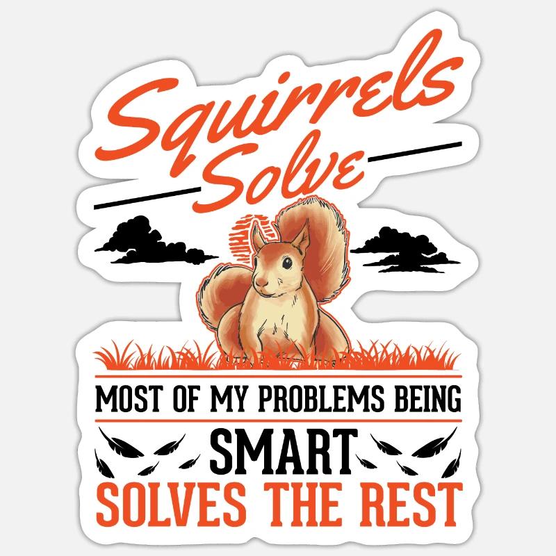 Eichhörnchen Geschenk Grauhörnchen Squirrel Sticker Größe S (10 x 10 cm)