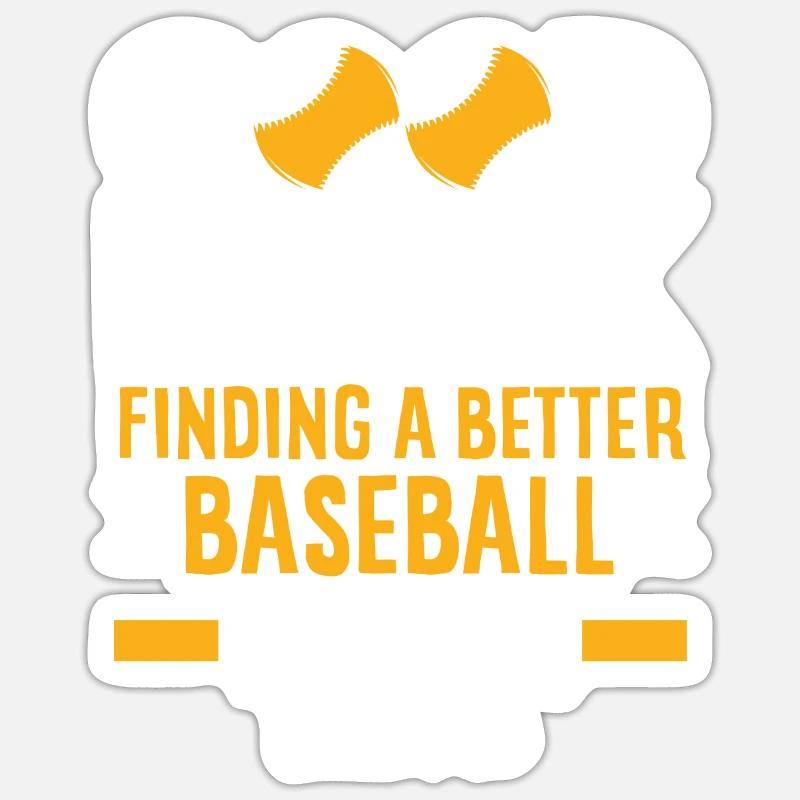 Drôle de baseball - Sticker taille S (10 x 10 cm) - blanc mat