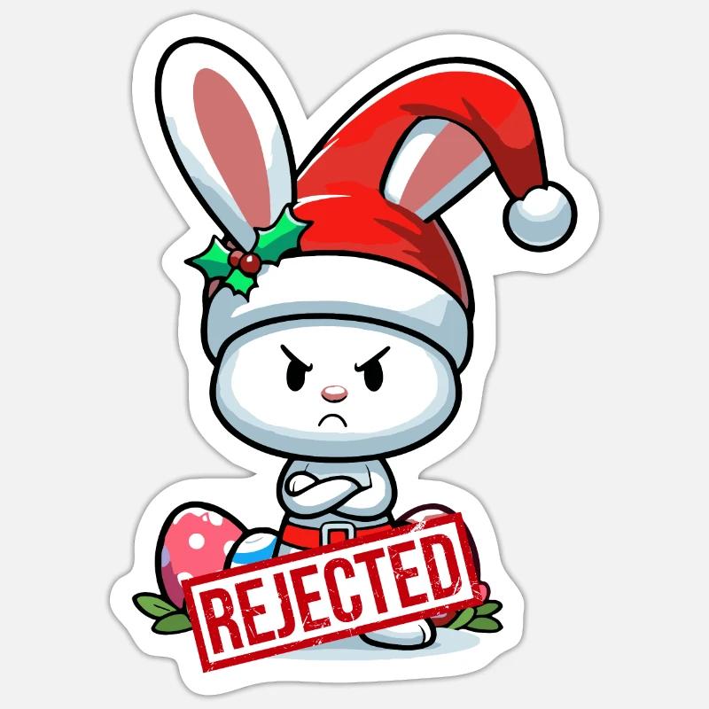 Offended Easter Bunny Christmas Funny Gift Sticker size S (10 x 10 cm)