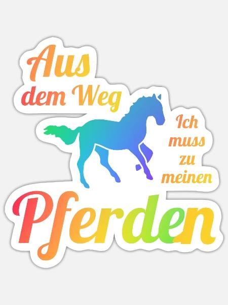 Pferd Reiten Pferdehalter Geschenk - Sticker Größe S (10 x 10 cm) - Mattweiß