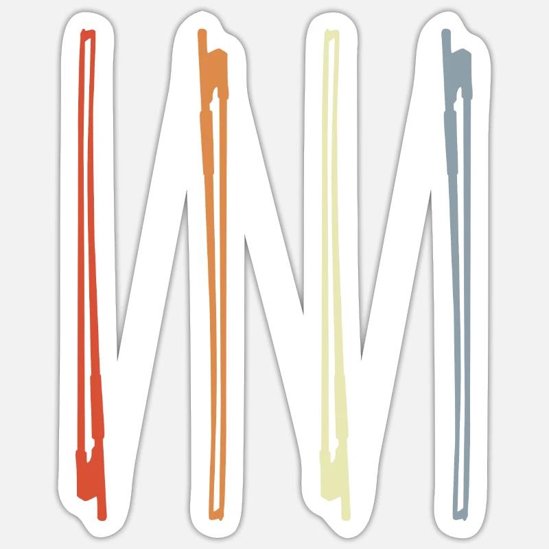 Violin Bow Drawing - Sticker size S (10 x 10 cm) - white matte
