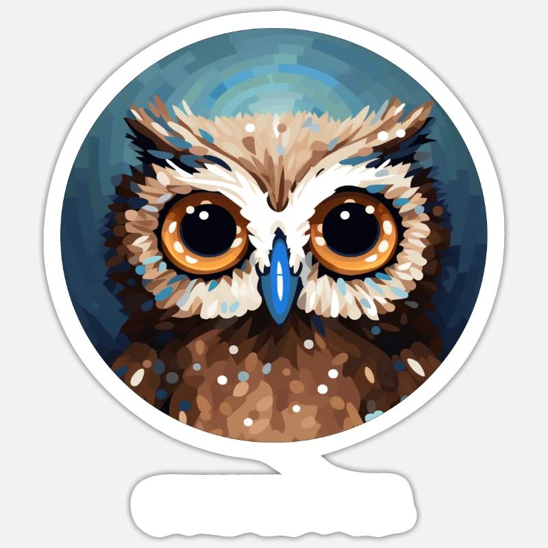 Owl Lover | Eule - Sticker Größe S (10 x 10 cm) - Mattweiß