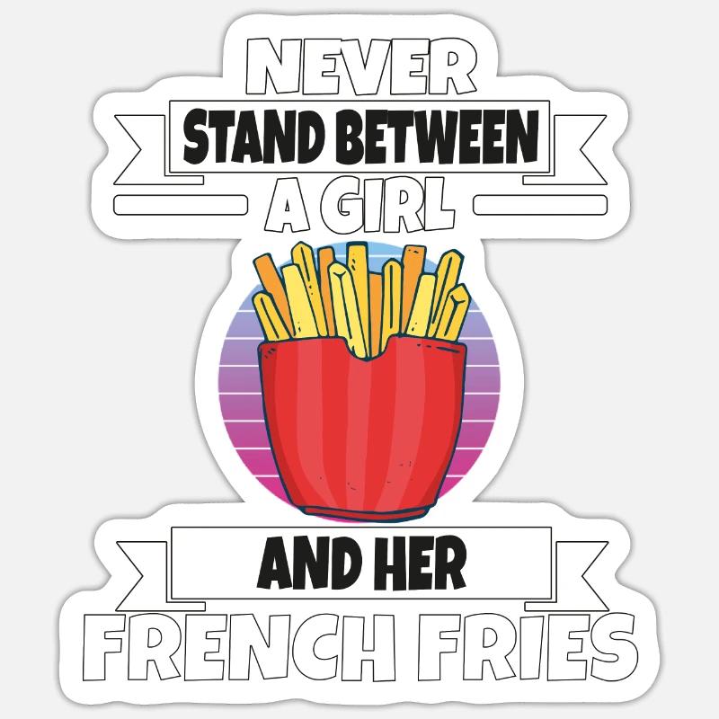 Frites drôles Frites drôles - Sticker taille S (10 x 10 cm) - blanc mat