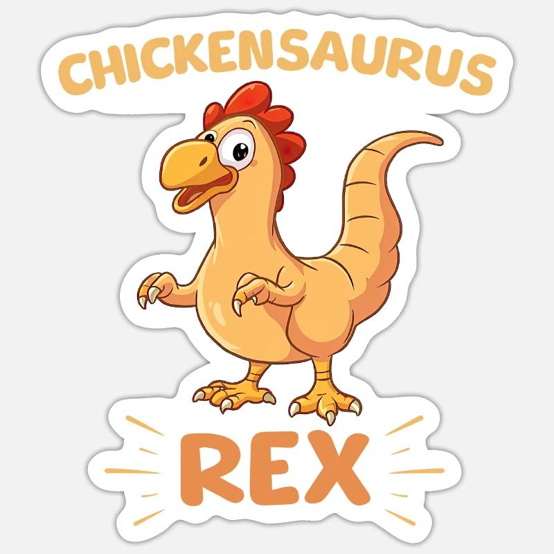 Chickensaurus Rex - Hühnerdesign Sticker Größe S (10 x 10 cm)