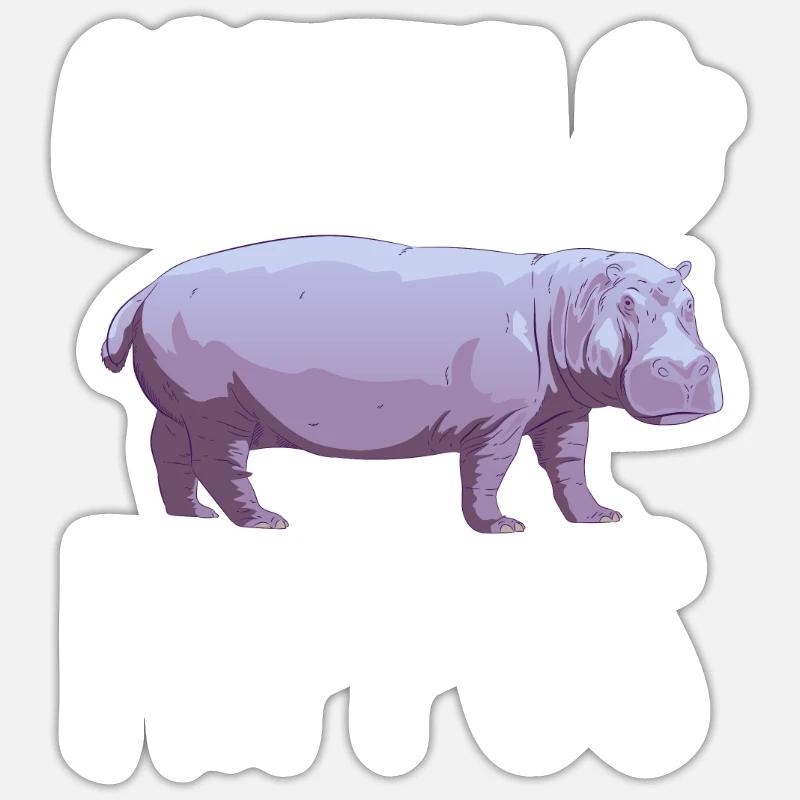 Flusspferd Nilpferd Sticker Größe S (10 x 10 cm)