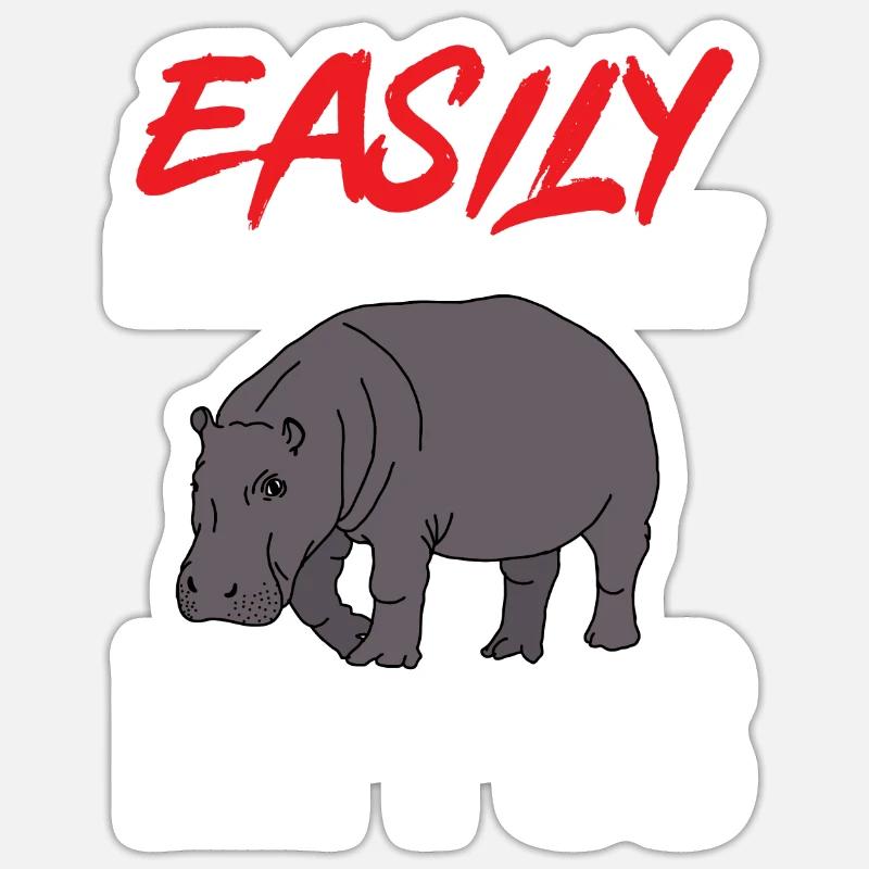 Flusspferd Nilpferd Sticker Größe S (10 x 10 cm)