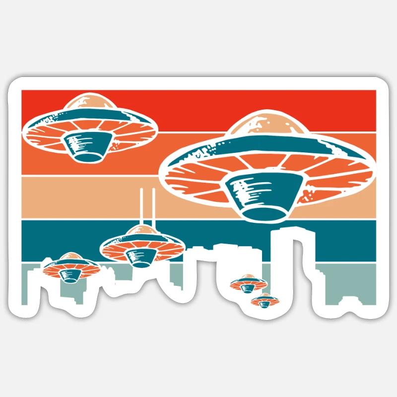 Alien Außerirdischer - Sticker taille S (10 x 10 cm) - blanc mat