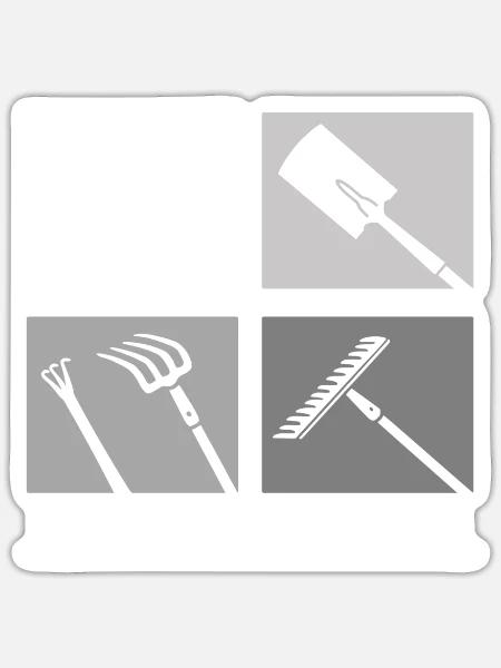 Gärtner Landschaftgärtner Pflanzen RECHENZENTRUM - Sticker Größe S (10 x 10 cm) - Mattweiß