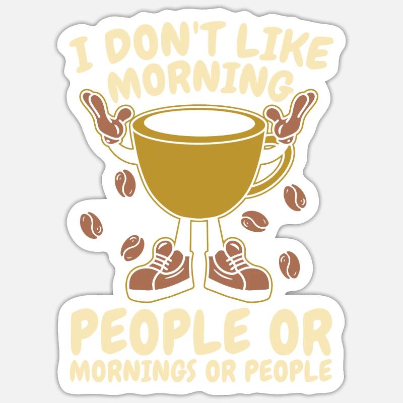 Café Café Lustig - Sticker taille S (10 x 10 cm) - blanc mat