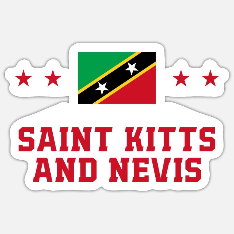 Saint Kitts et Nevis - Sticker taille S (10 x 10 cm) - blanc mat