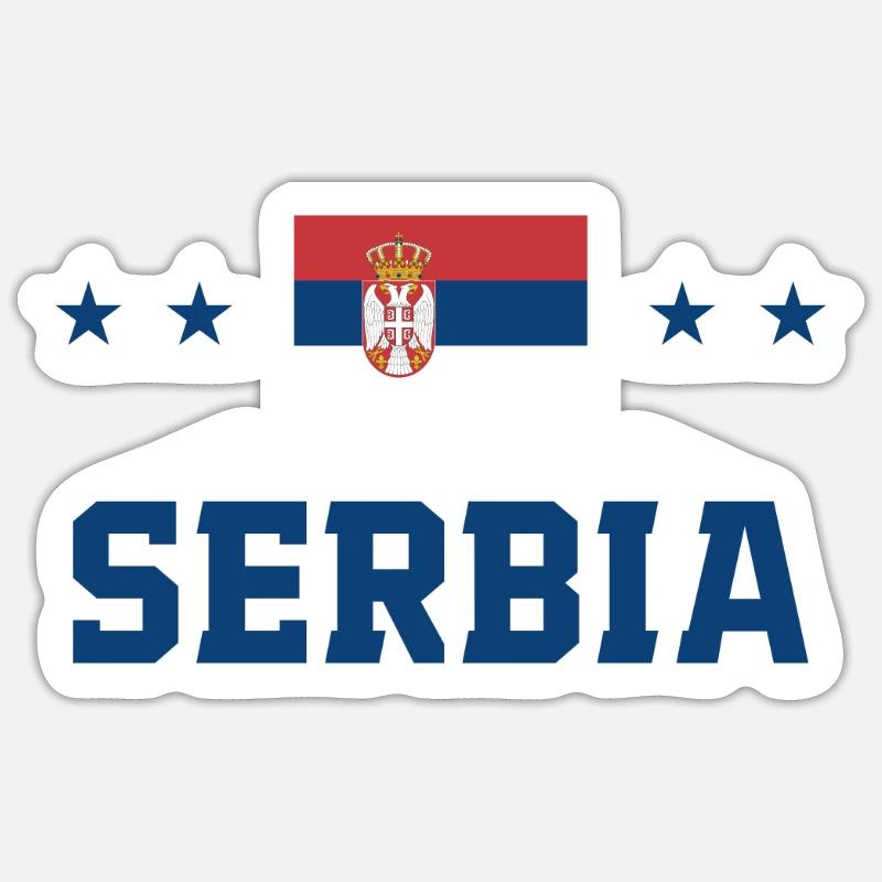 Serbie - Sticker taille S (10 x 10 cm) - blanc mat
